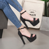 Summer Women Ankle Strap Sandals Sequined High Heels.