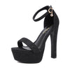 Summer Women Ankle Strap Sandals Sequined High Heels.